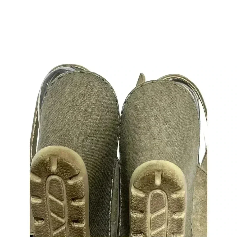 B.O.C. GREY WEDGE WOMEN’S SLINGBACK SANDALS•SIZE 9•GENUINE LEATHER•